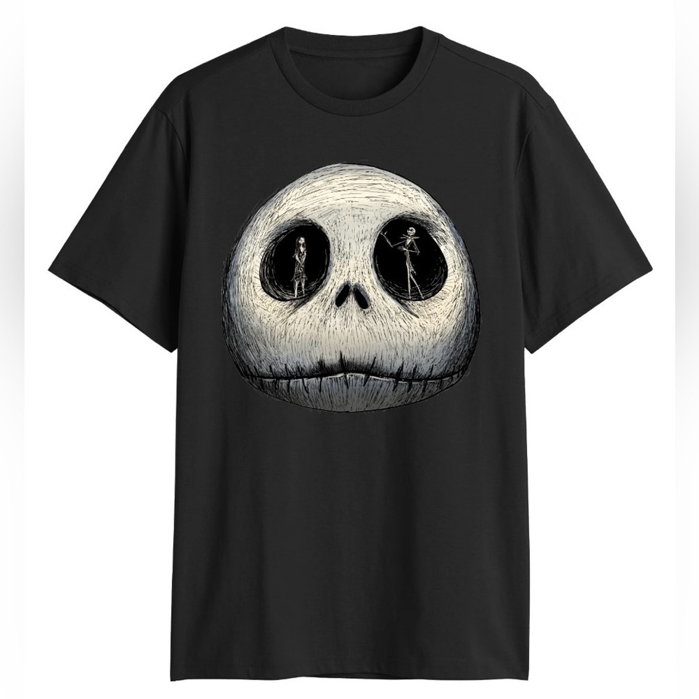 Nightmare Before Christmas, Graphic Crew Neck Tee, Jack Sally Eyes